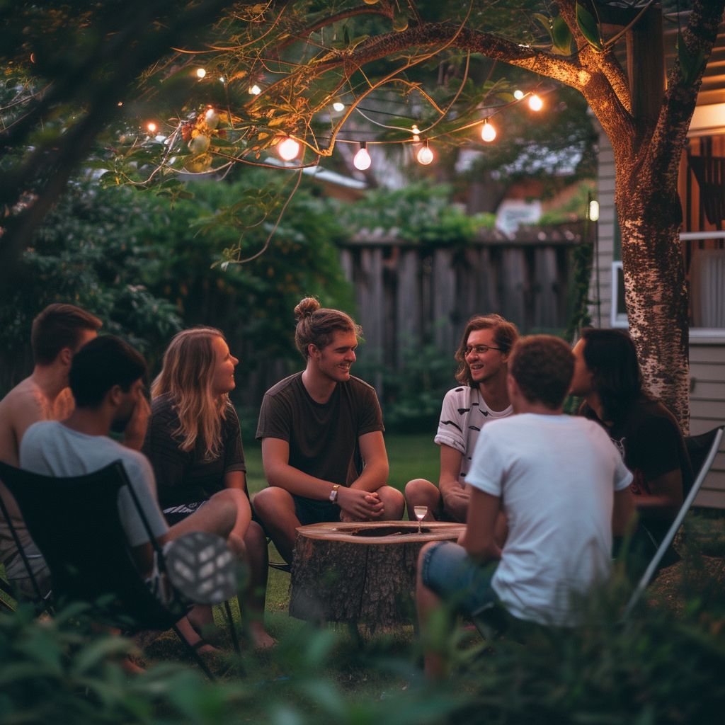 group of friends talking